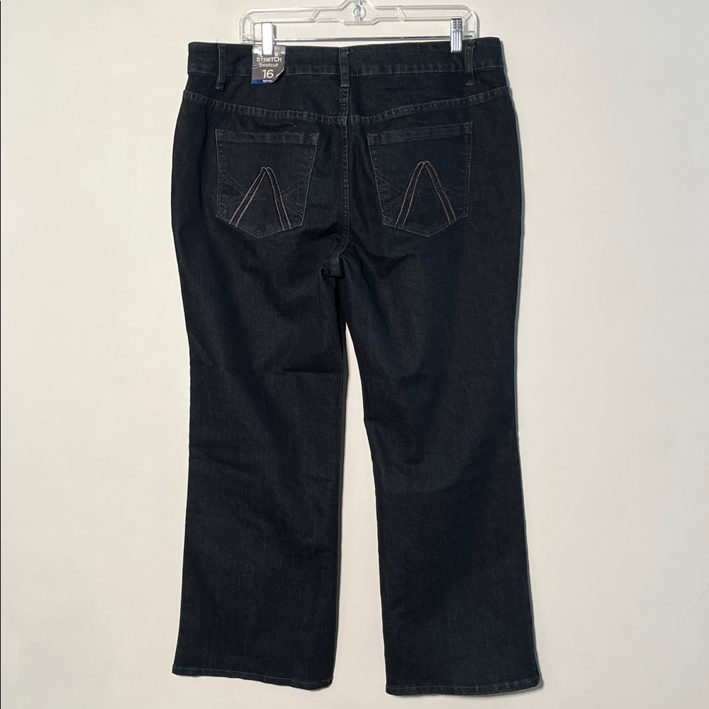 AVENUE NWT Casual Weekend Work Deluxe Stretch Dark Wash Bootcut Denim Jeans 16P - Picture 3 of 16